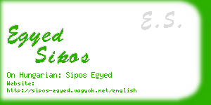 egyed sipos business card